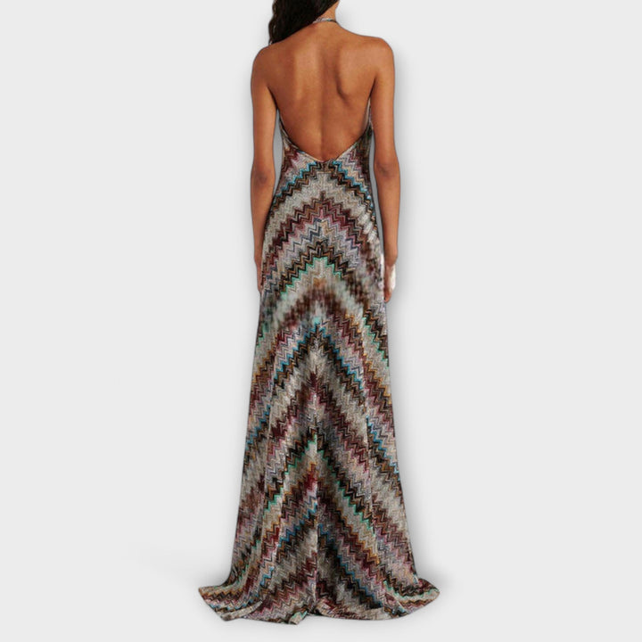 Reese - Jodie Trikotažová sukňa s farebným vzorom rybích kostí