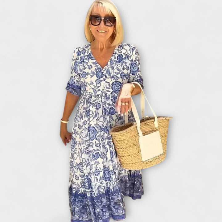 Caitlin - Výnimočná kvetinová šaty s ľahkým dizajnom