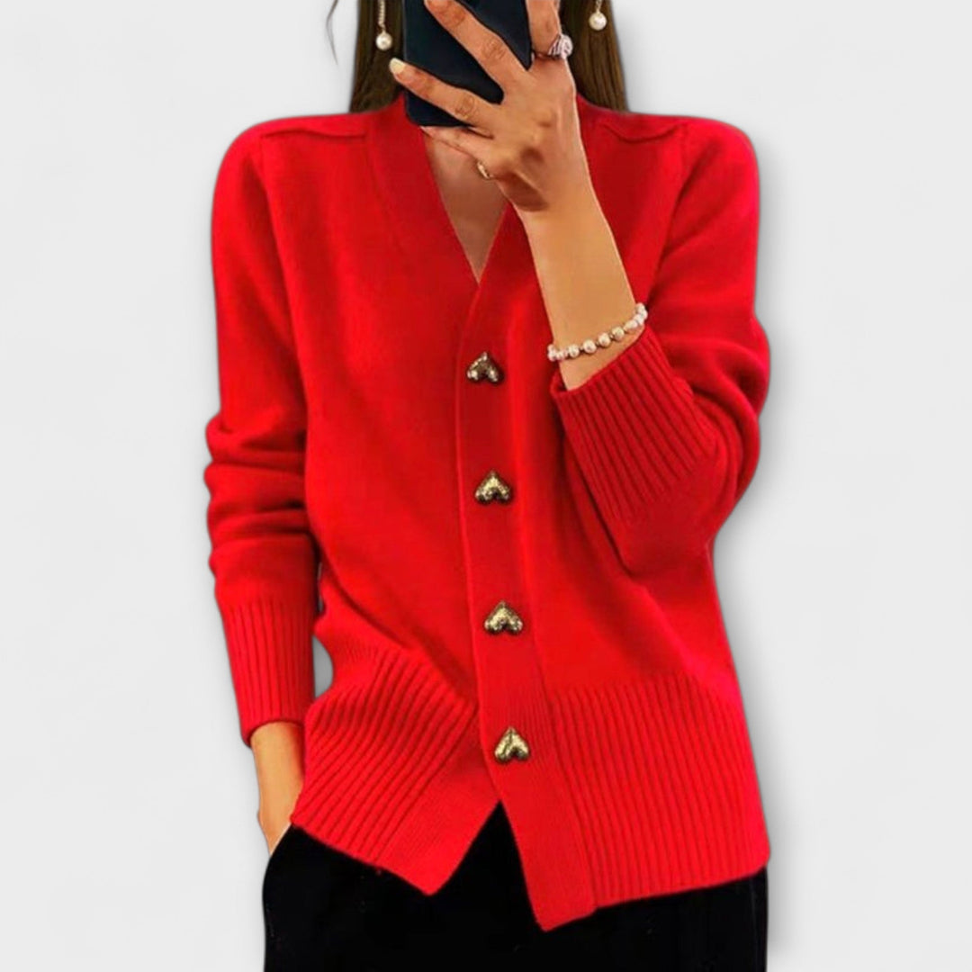 Marij – Dámsky sveter s V-krkom v vintage štýle