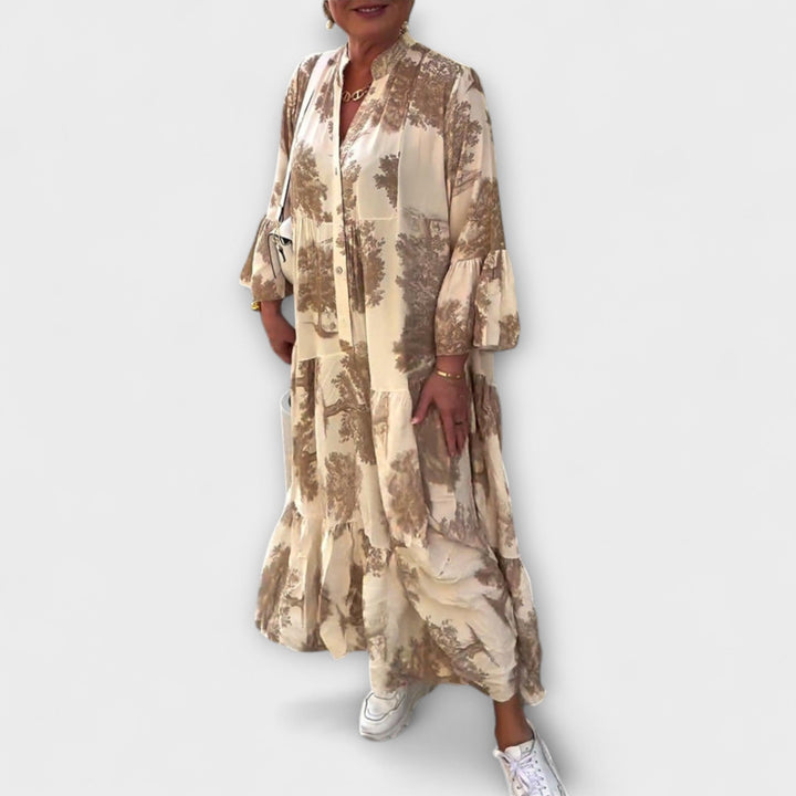 Nerina - Elegantná Kvetinová Maxi Šaty