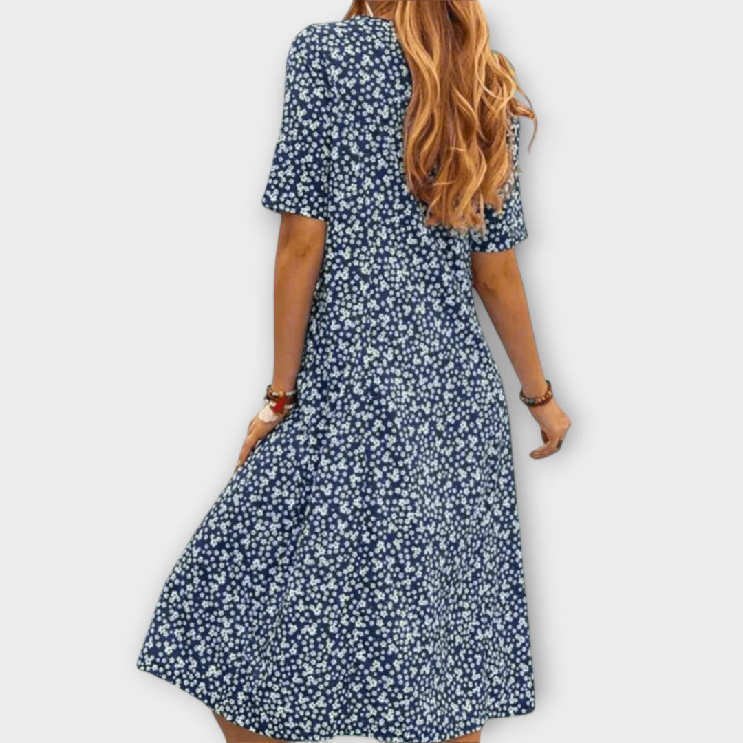 Paula - Elegantná kvetinová šaty z najkvalitnejších materiálov