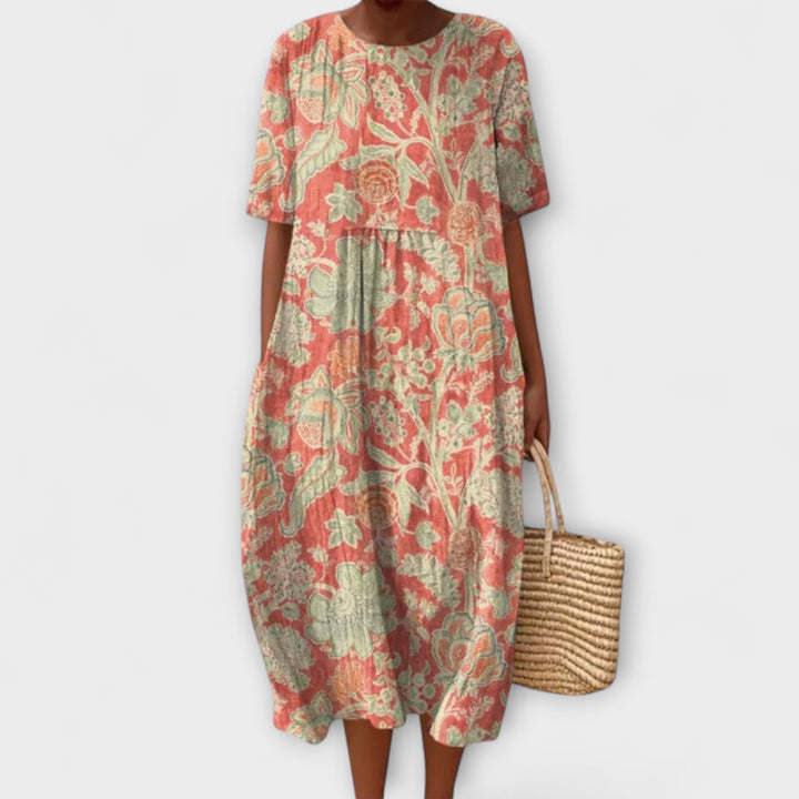 Thaleia – Midi sukňa s kvetinovým vintage štýlom