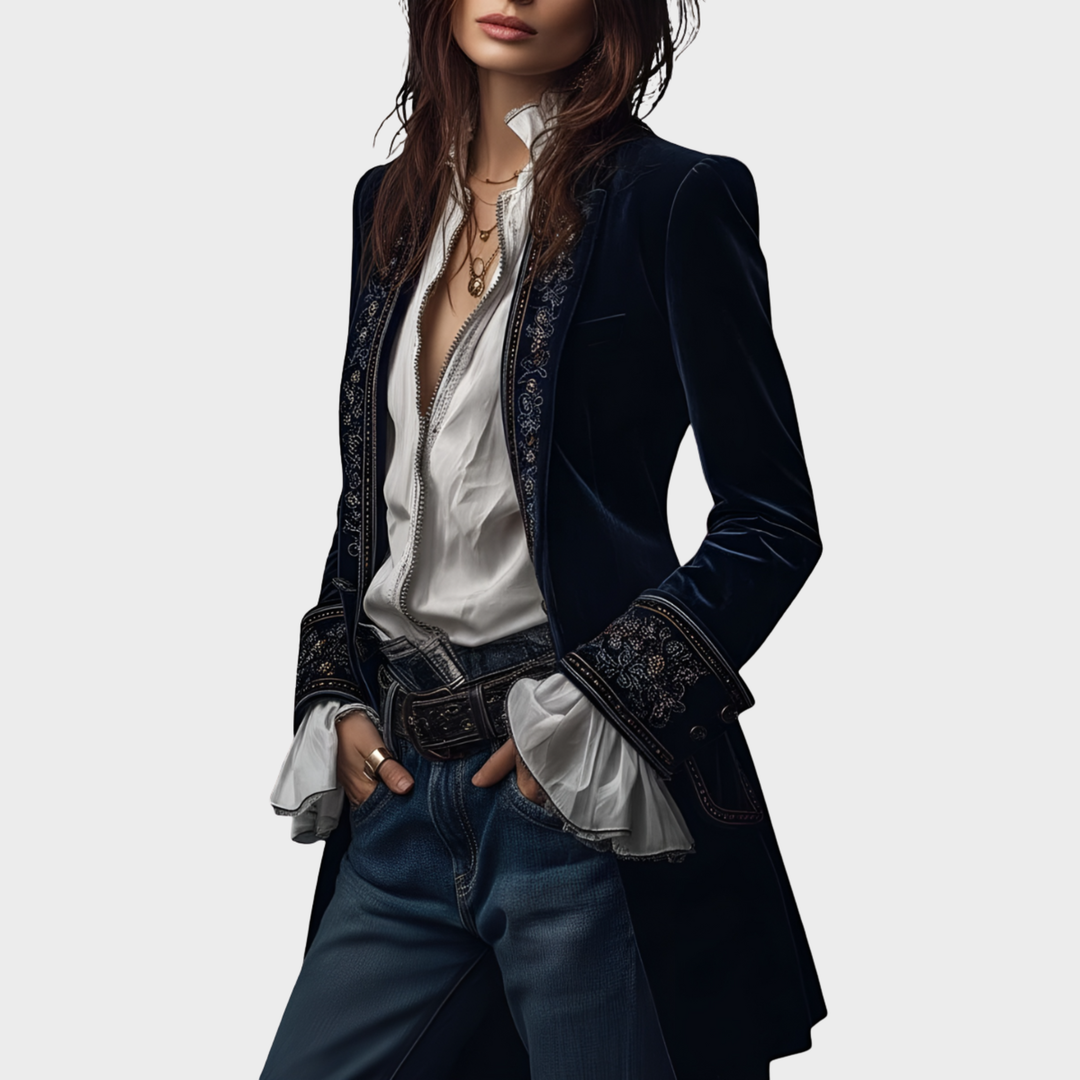 Laura - Elegantná zamatová bunda