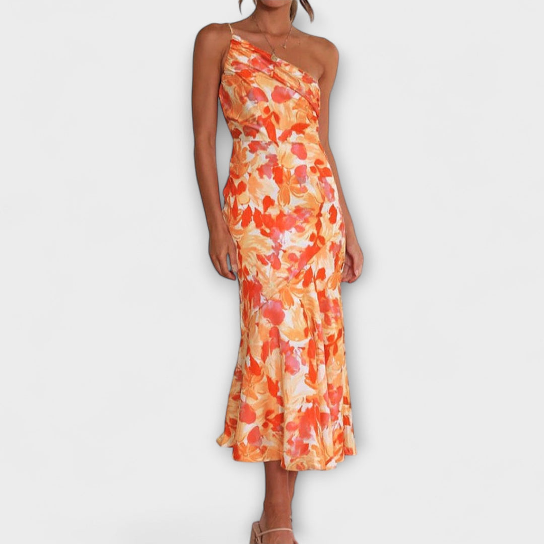 Tabea - Asymetrická kvetinová šaty