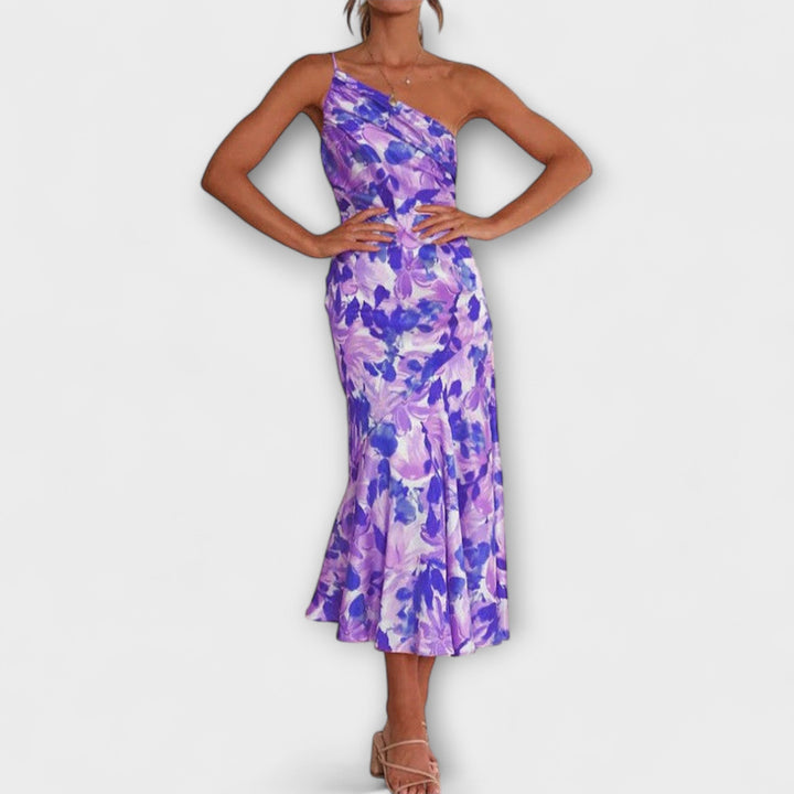 Tabea - Asymetrická kvetinová šaty