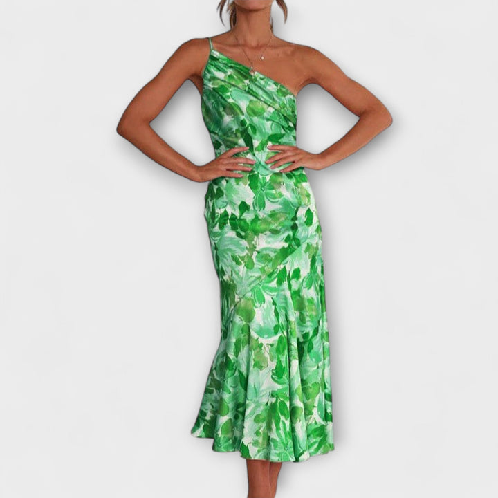 Tabea - Asymetrická kvetinová šaty