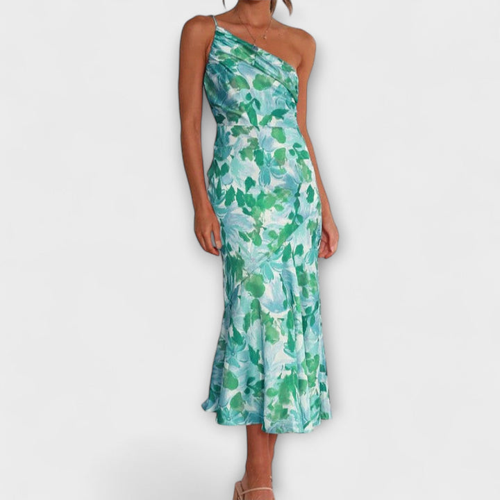 Tabea - Asymetrická kvetinová šaty