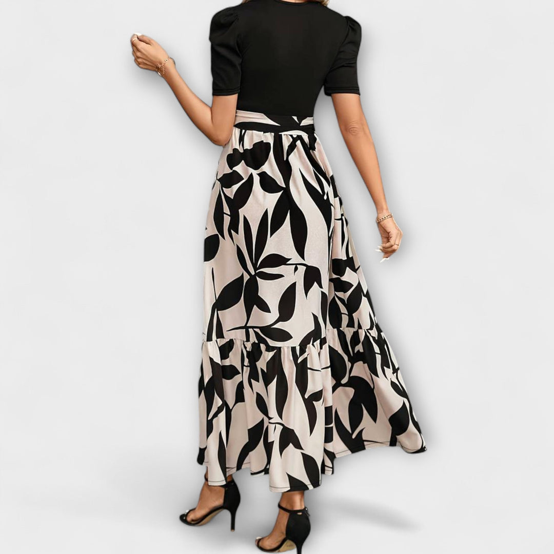 Luna - Letné šaty s kvetinovým vzorom a okrúhlym výstrihom