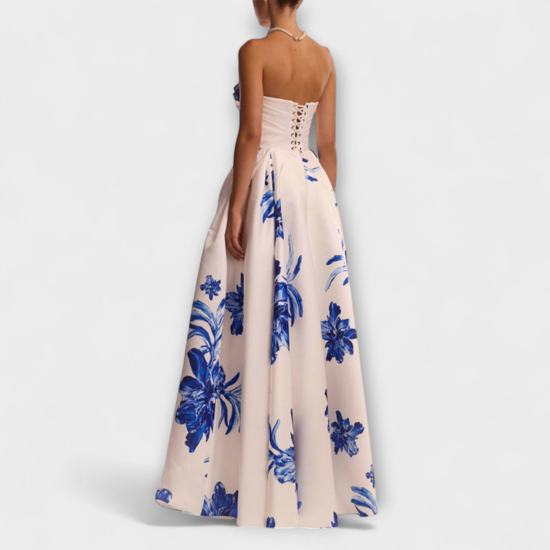 Rosalie - Stilinga Off-Shoulder Kvetinové Maxi Šaty