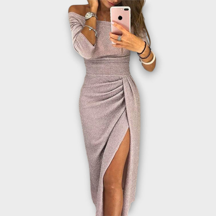 Lena - Elegantná Off-Shoulder Šaty