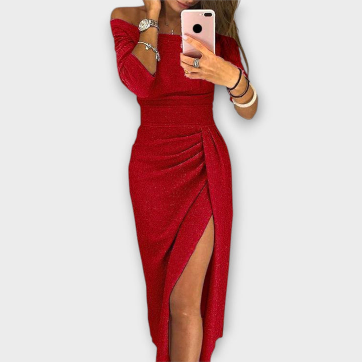 Lena - Elegantná Off-Shoulder Šaty