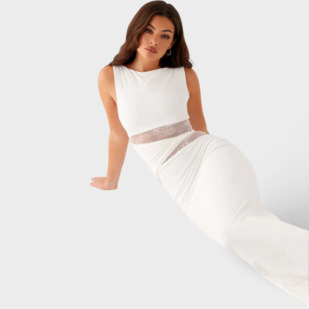 Rūta - Maxi Šaty s Výstrihmi a Šnúrkami