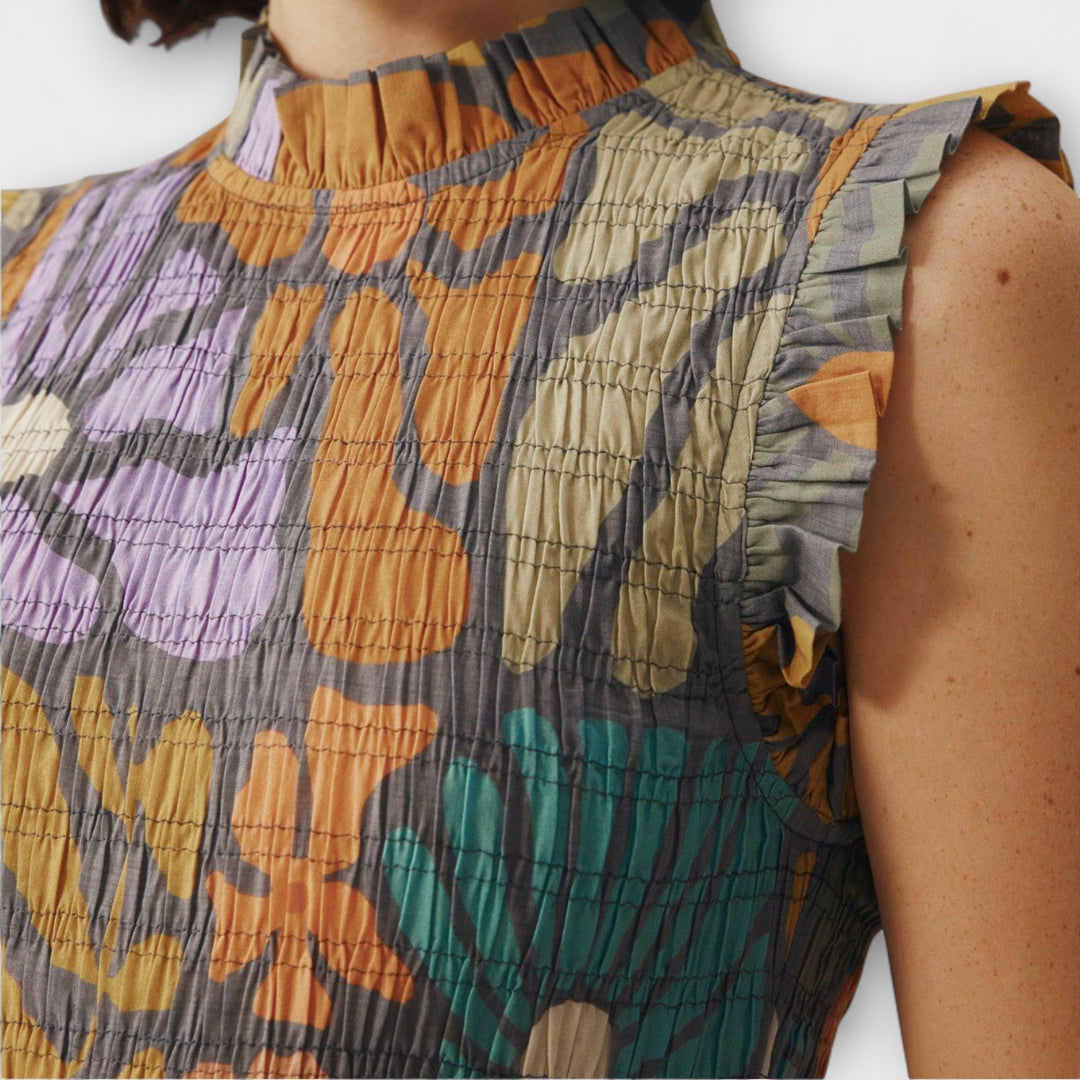 Dvojfarebná Botanická Midi Šaty