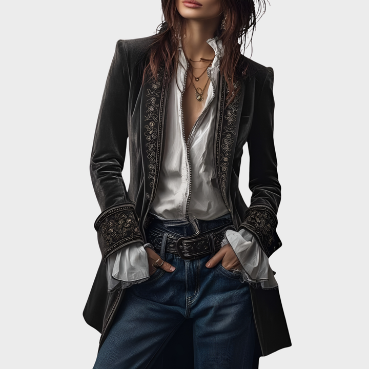 Laura - Elegantná zamatová bunda