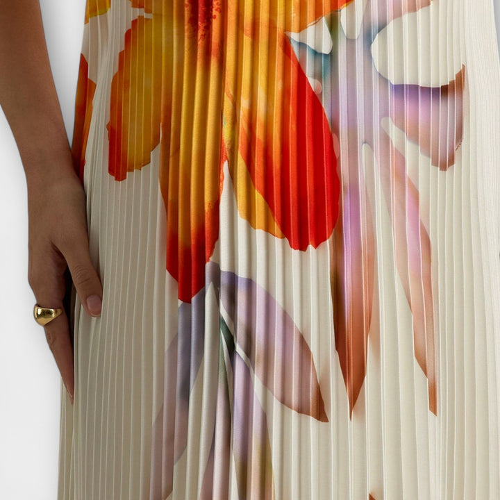 Michelle - Mielas Maxi Šaty Oranžová Kvetinová