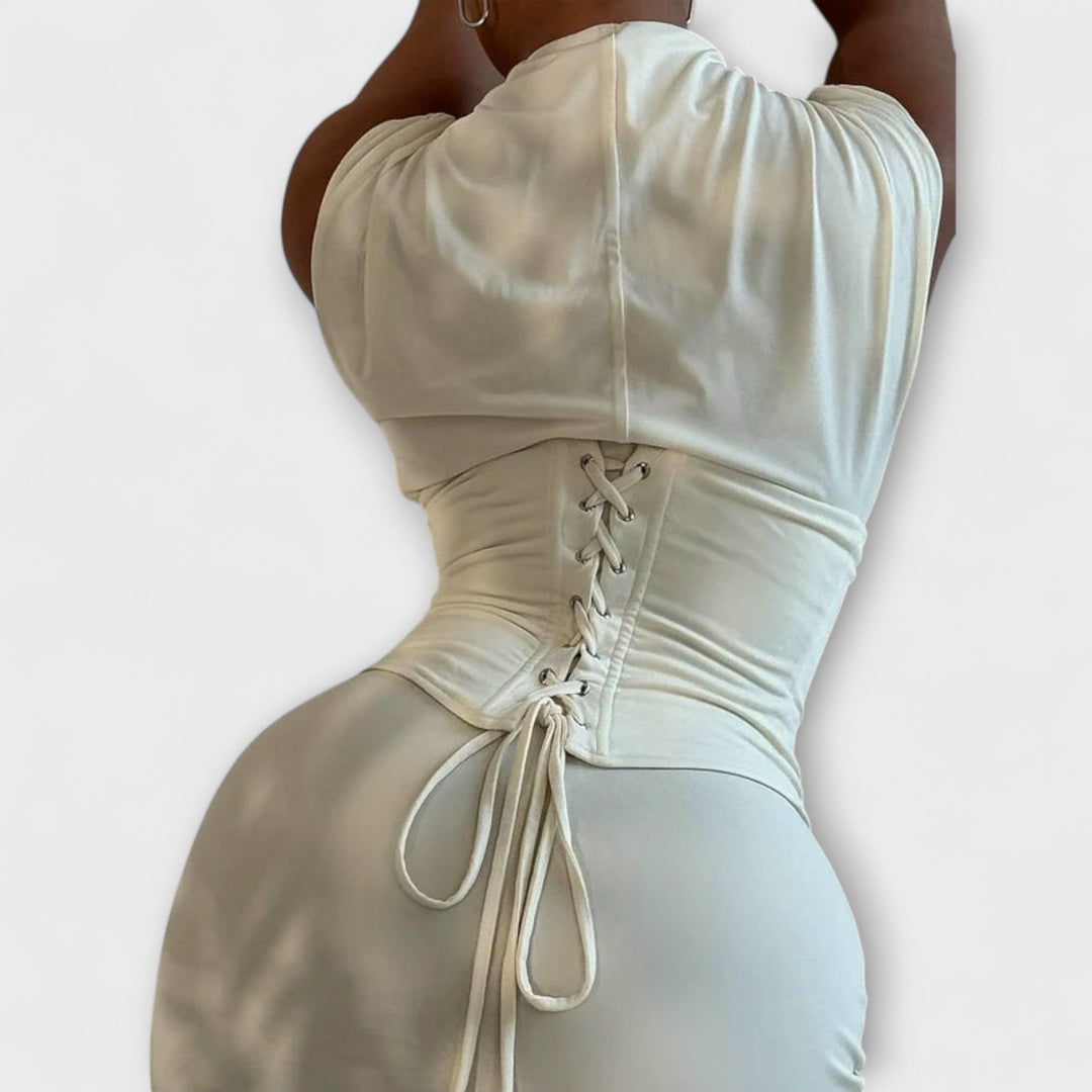 Vesper - Maxi šaty s korzetom bez ramienok