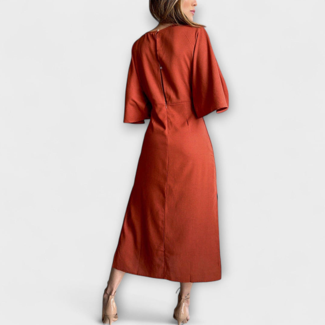 Holly - Náhodné šaty s V výstrihom a viazaním