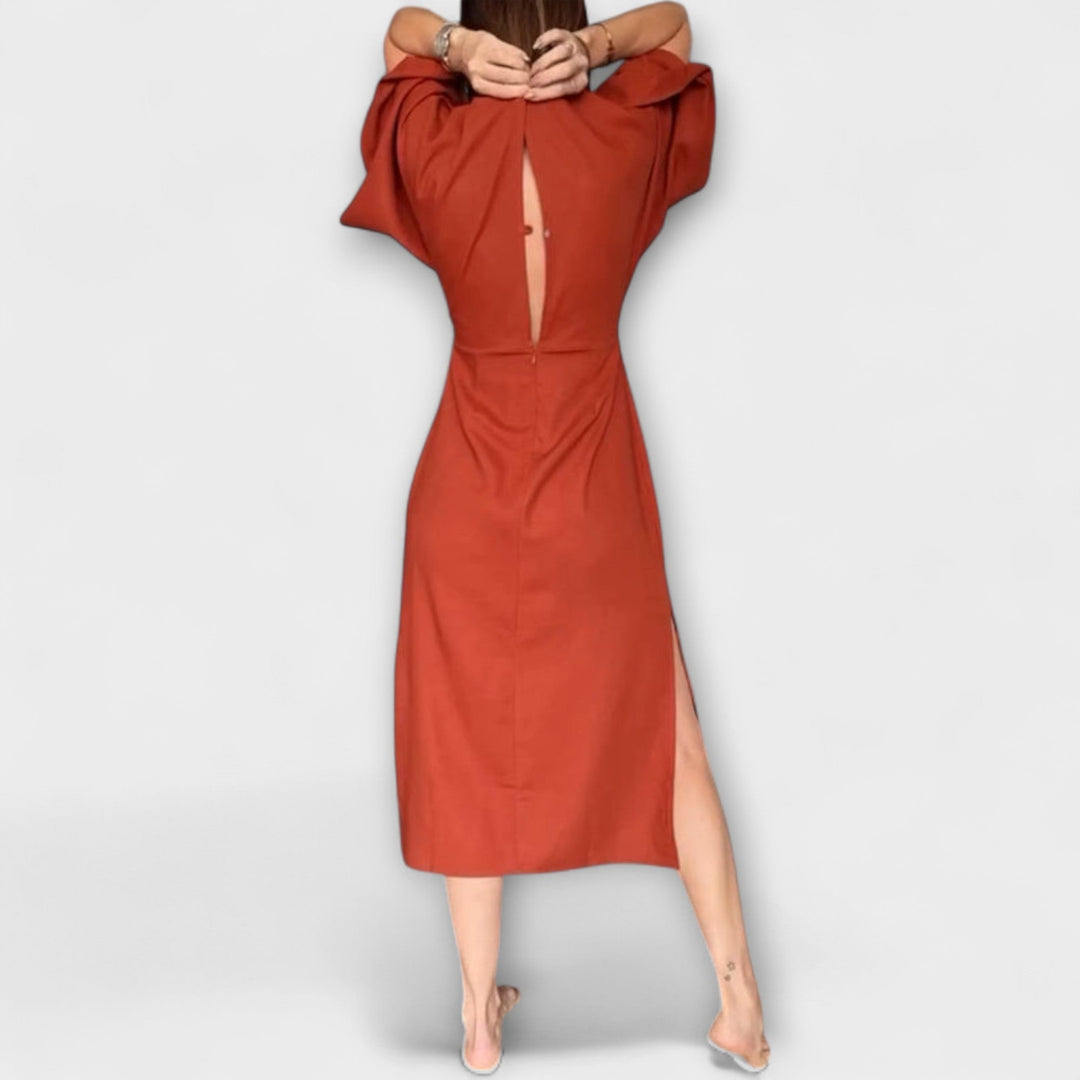 Holly - Náhodné šaty s V výstrihom a viazaním