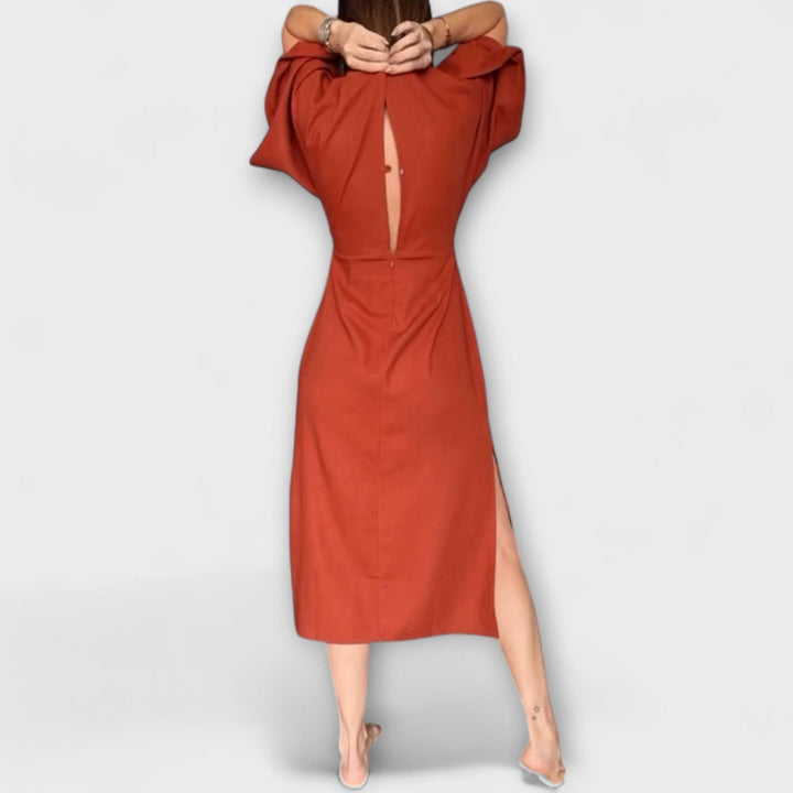 Holly - Náhodné šaty s V výstrihom a viazaním