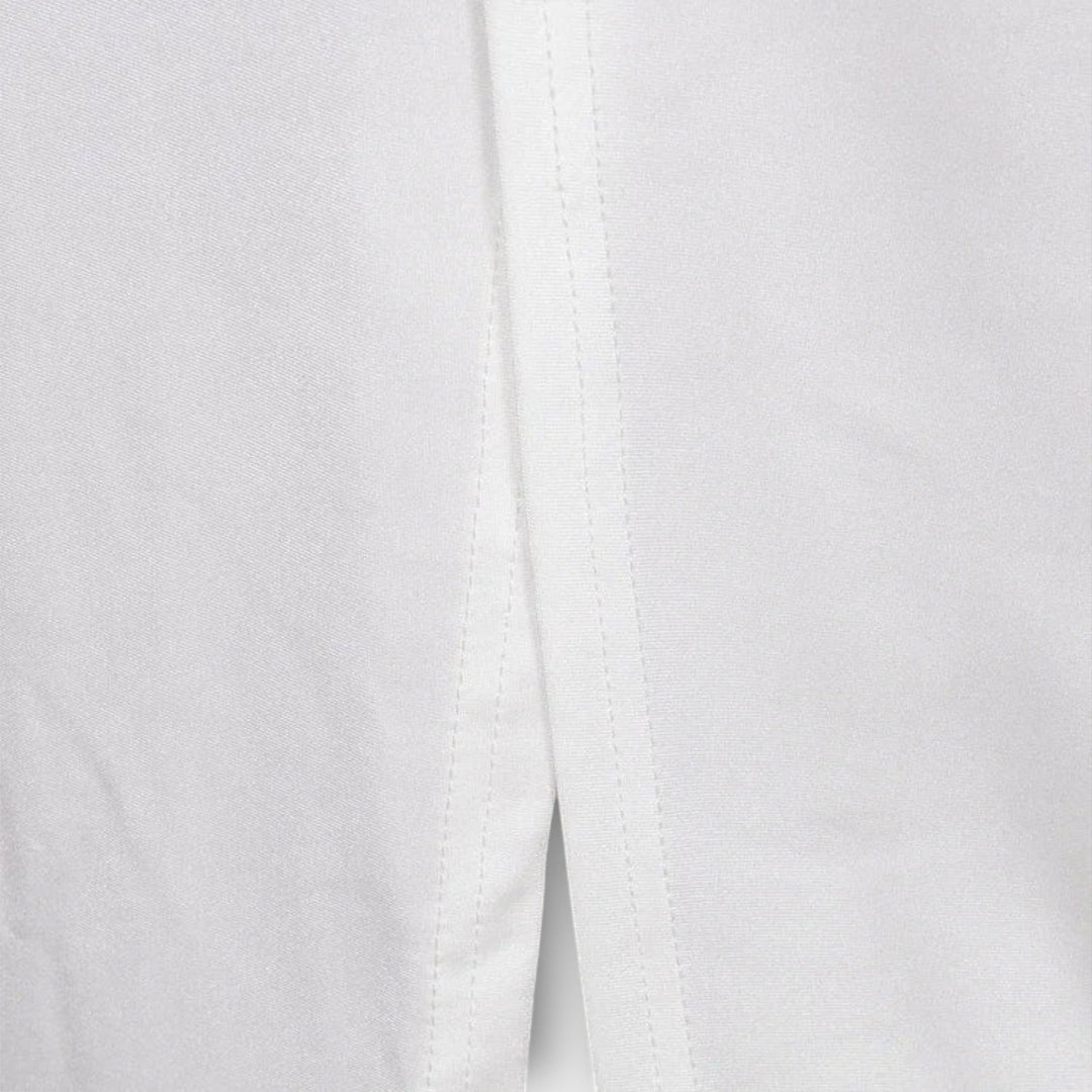 Selah - Biela šaty s dlhým rukávom a výstrihom v oblasti pásu s akcentmi z kryštálov