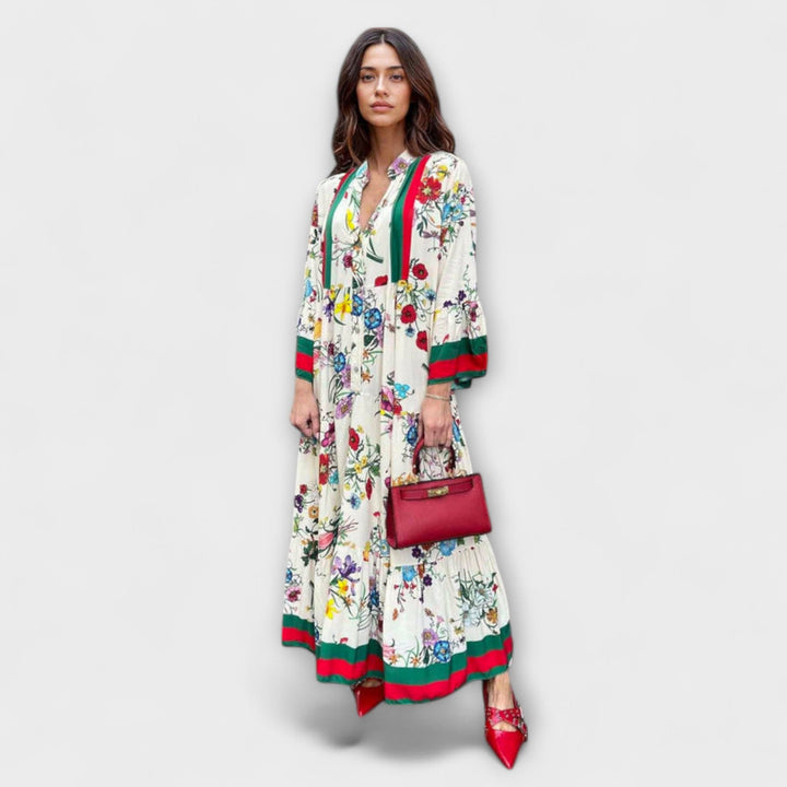 Oriana - Maximálna šaty s kvetinovým vzorom