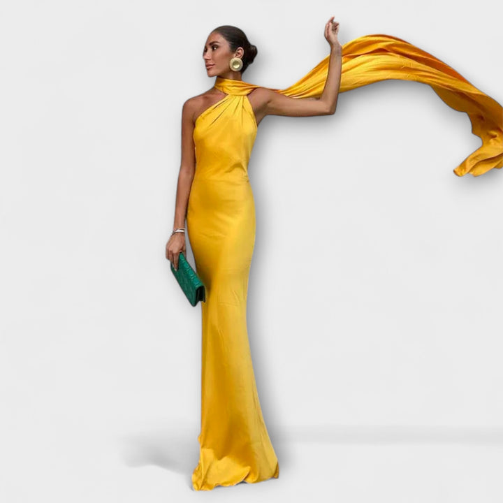 Stilinga Off-Shoulder Halter Maxi Šaty