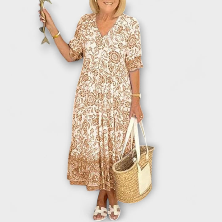 Caitlin - Výnimočná kvetinová šaty s ľahkým dizajnom