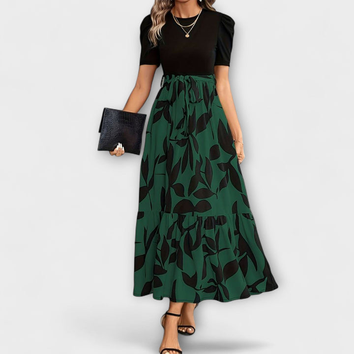 Luna - Letné šaty s kvetinovým vzorom a okrúhlym výstrihom