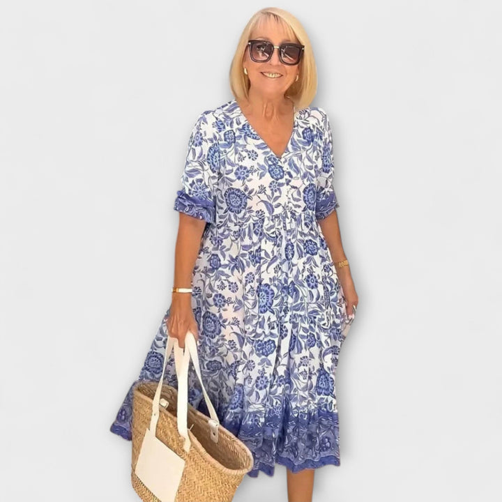 Caitlin - Výnimočná kvetinová šaty s ľahkým dizajnom