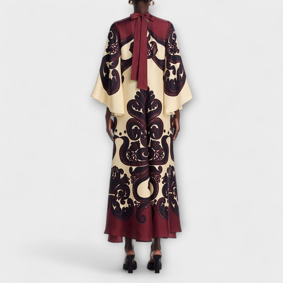 Lucy - Ohromujúca maxi šaty s potlačou z granadilu pre ľahkú eleganciu