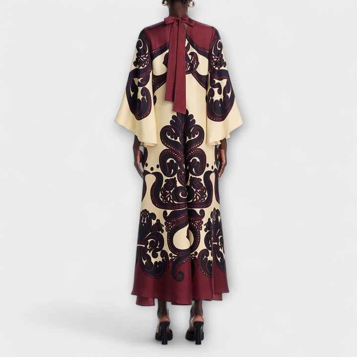 Lucy - Ohromujúca maxi šaty s potlačou z granadilu pre ľahkú eleganciu